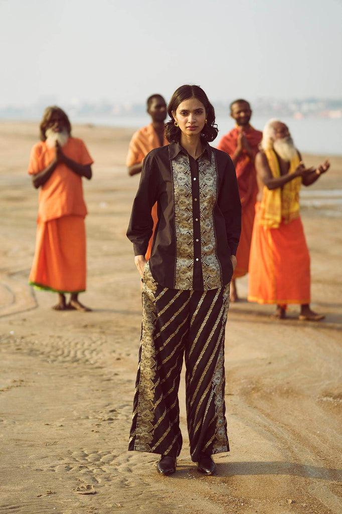 BROCADE BORDER PANT - dash and dot dash and dot