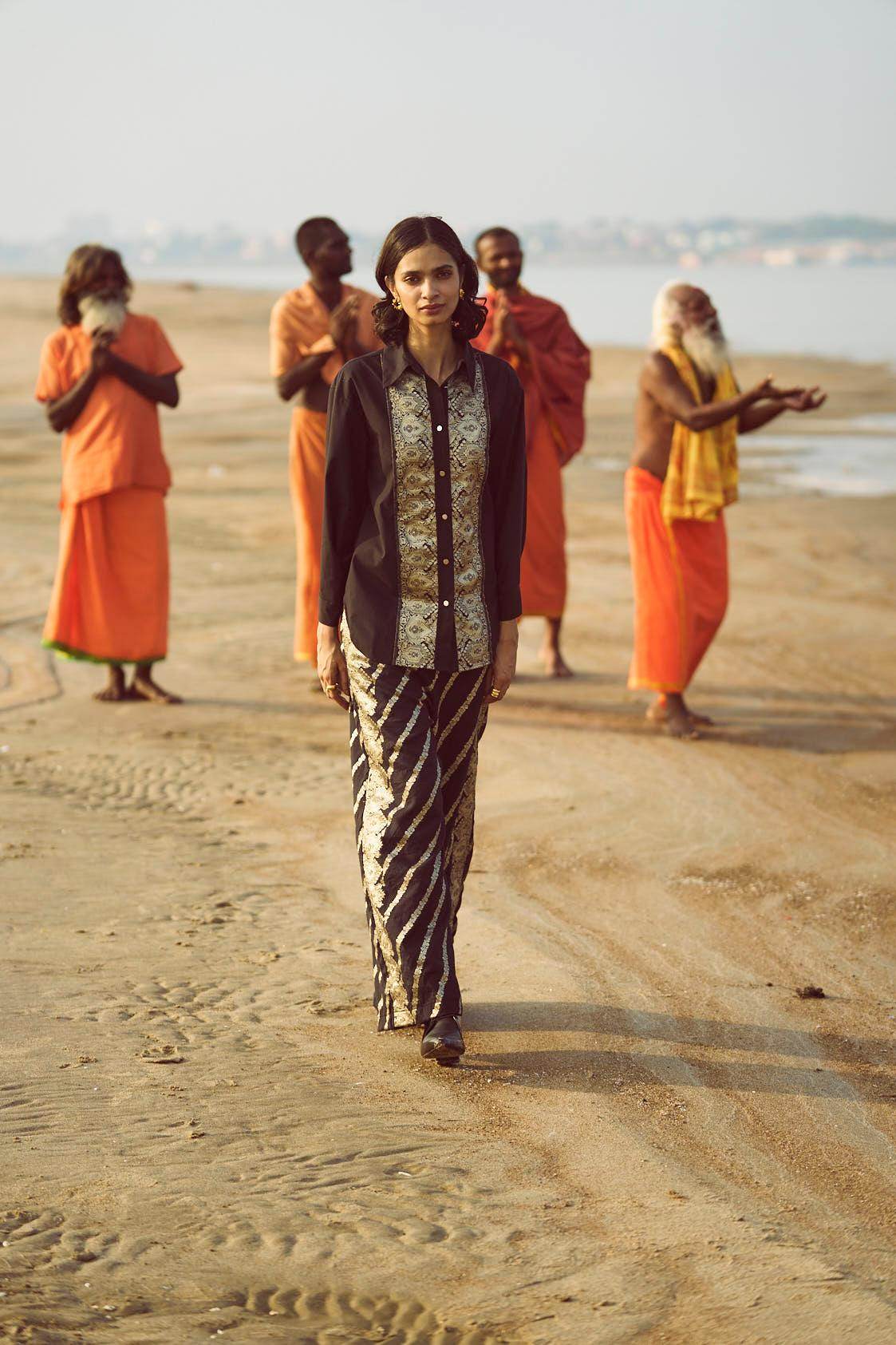 BROCADE BORDER AND PANT SET - dash and dot