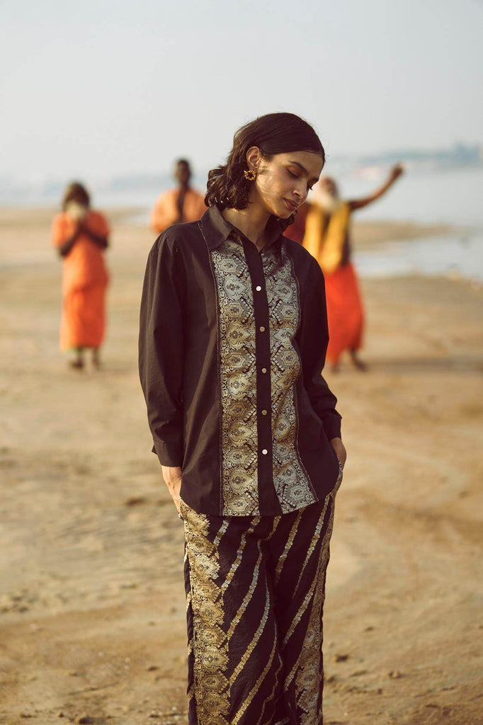 BROCADE BORDER SHIRT - dash and dot dash and dot