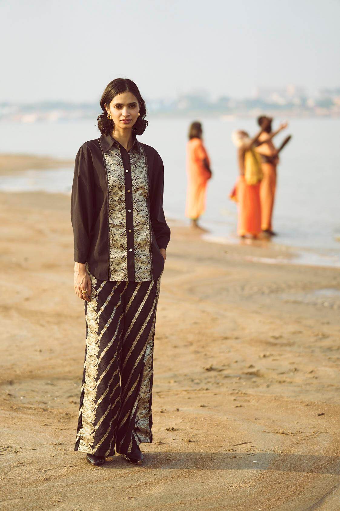 BROCADE BORDER SHIRT - dash and dot