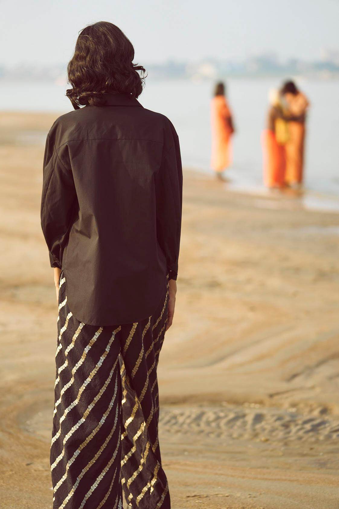 BROCADE BORDER SHIRT - dash and dot