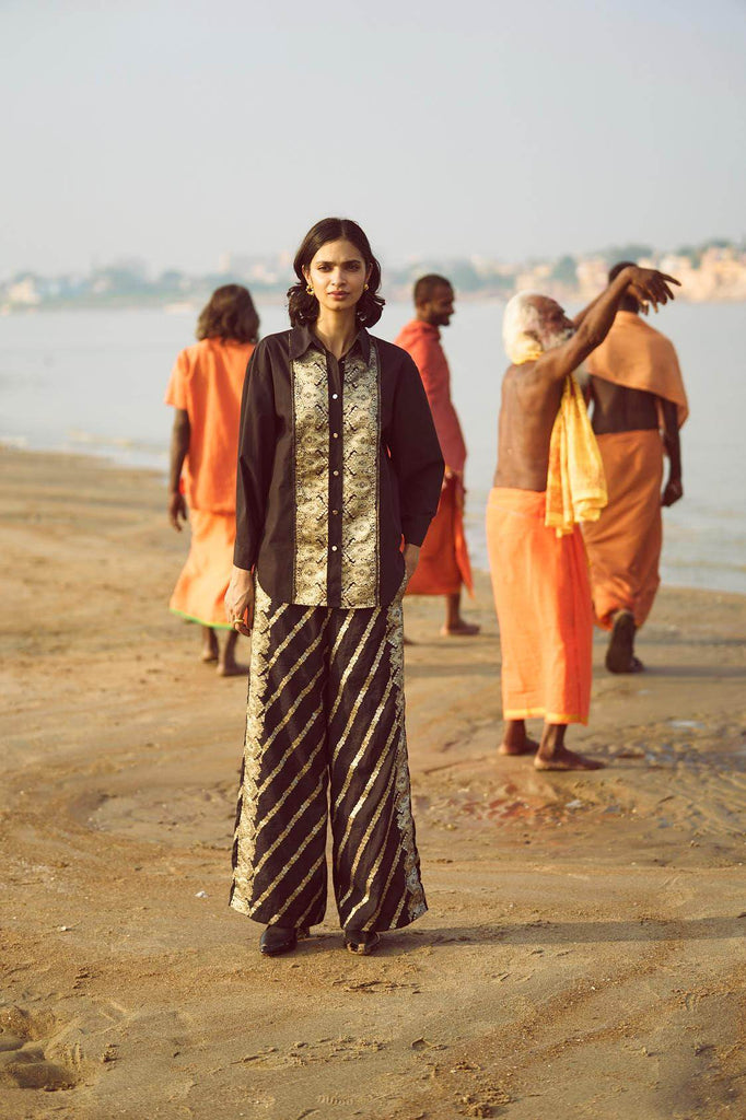 BROCADE BORDER PANT - dash and dot dash and dot