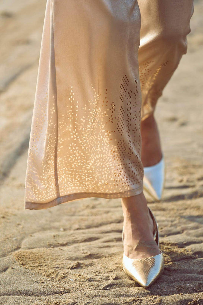 LAMÉ CUTWORK HEM PANT - dash and dot dash and dot