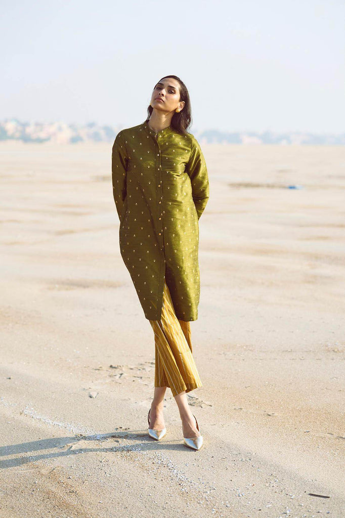 MOTIF LONGLINE BROCADE TOP - dash and dot dash and dot