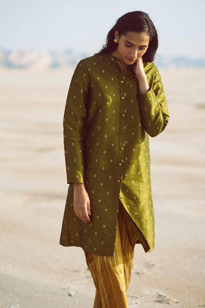 MOTIF LONGLINE BROCADE TOP - dash and dot