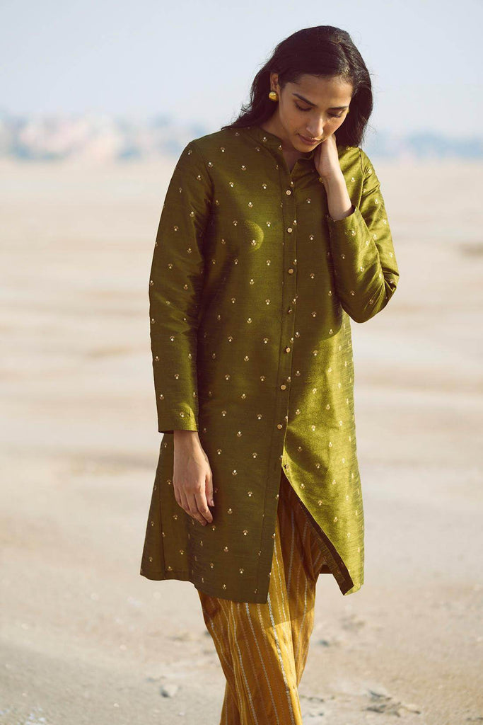 MOTIF LONGLINE BROCADE TOP - dash and dot dash and dot