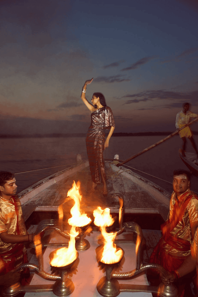 SINGLE SLEEVE FOIL PLEATED DRESS - dash and dot dash and dot