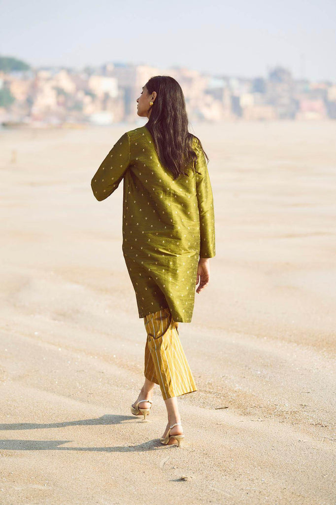 MOTIF LONGLINE BROCADE TOP - dash and dot dash and dot