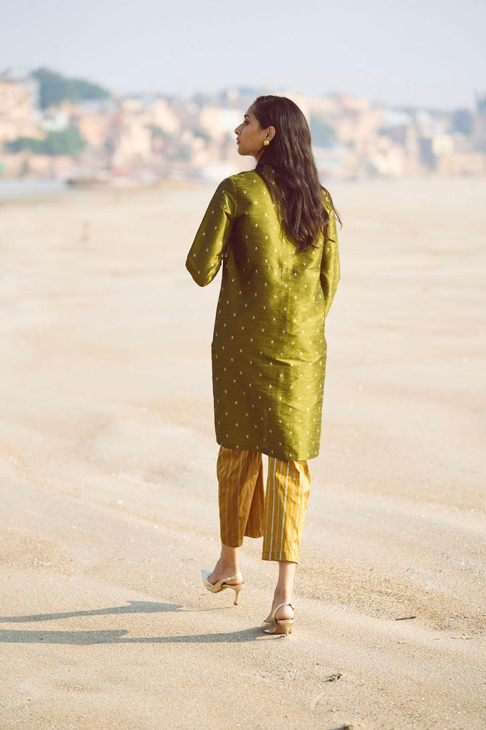 MOTIF LONGLINE BROCADE TOP - dash and dot dash and dot