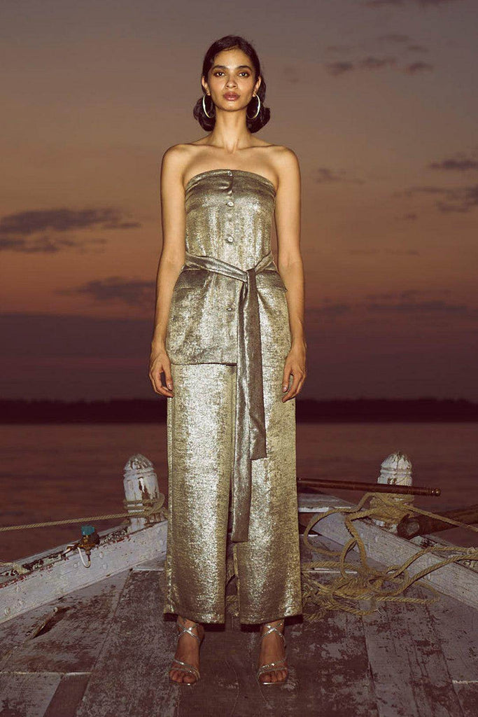 LAMÉ STRAIGHT PANT - dash and dot dash and dot