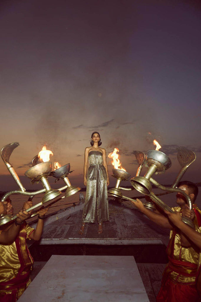 OFF-SHOULDER LAMÉ TOP - dash and dot dash and dot