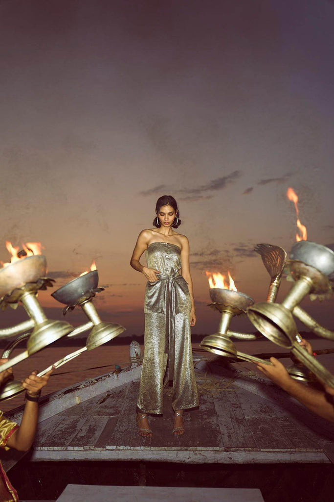 OFF-SHOULDER LAMÉ TOP - dash and dot dash and dot