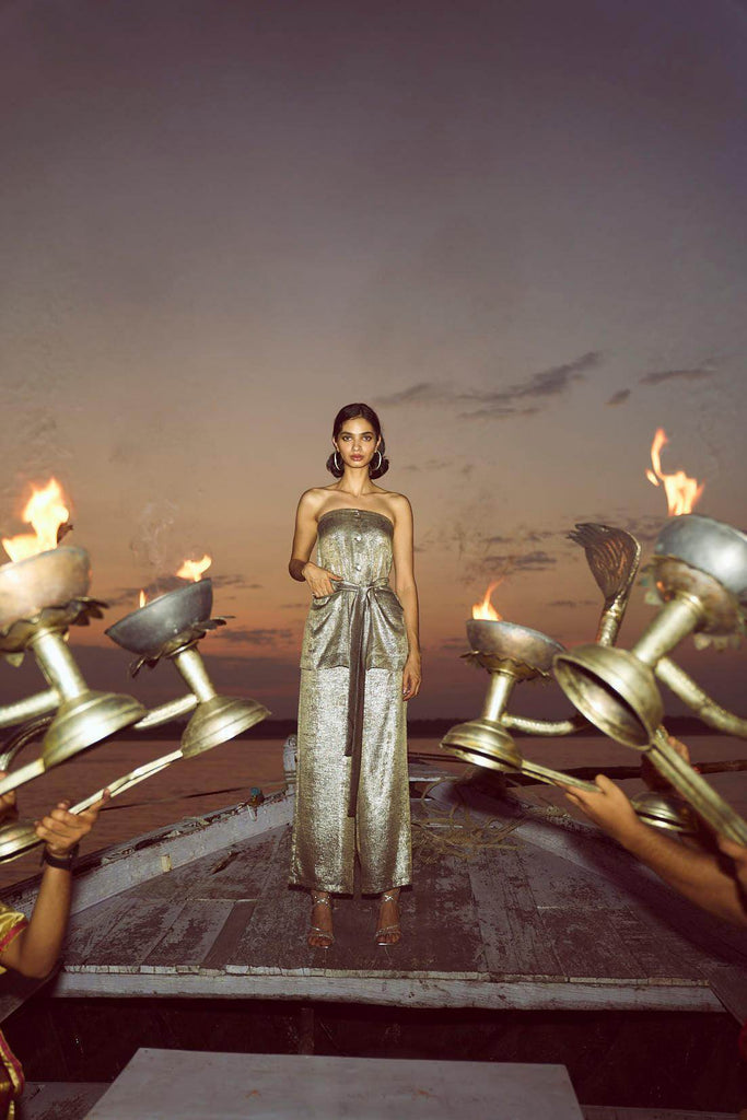 OFF-SHOULDER LAMÉ TOP - dash and dot dash and dot