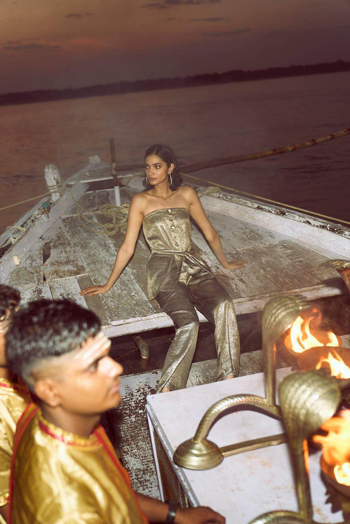 OFF-SHOULDER LAMÉ TOP - dash and dot dash and dot