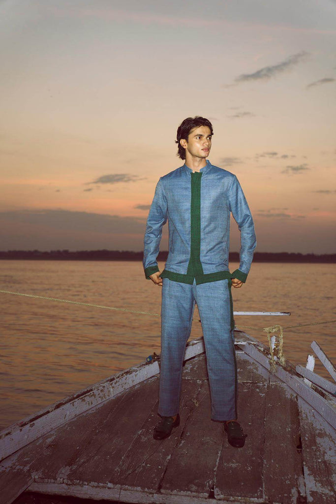 CONTRAST PANEL SHIRT - dash and dot dash and dot