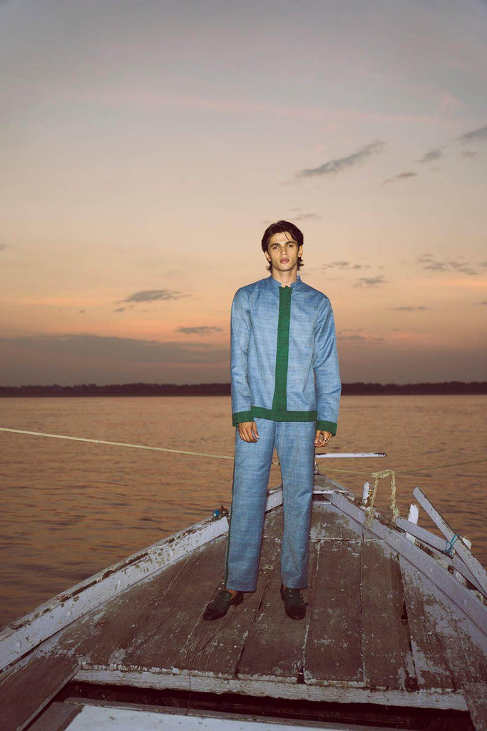 CONTRAST PANEL SHIRT - dash and dot dash and dot