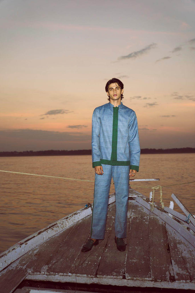 CONTRAST PANEL SHIRT - dash and dot dash and dot