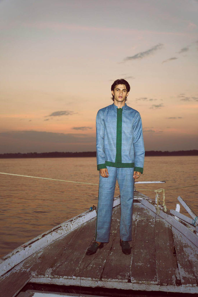 CONTRAST PANEL SHIRT - dash and dot dash and dot