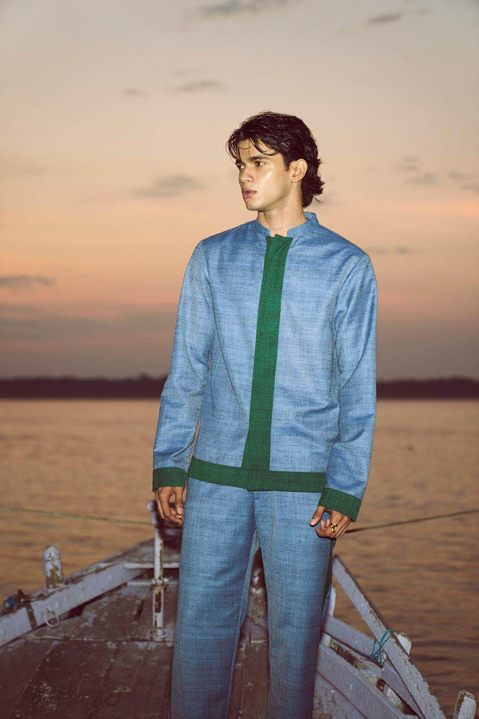 CONTRAST PANEL SHIRT - dash and dot dash and dot