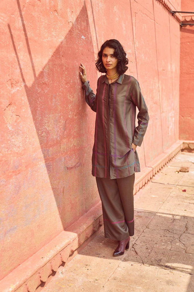 GEOMETRIC EMBROIDERED PANT SET - dash and dot dash and dot