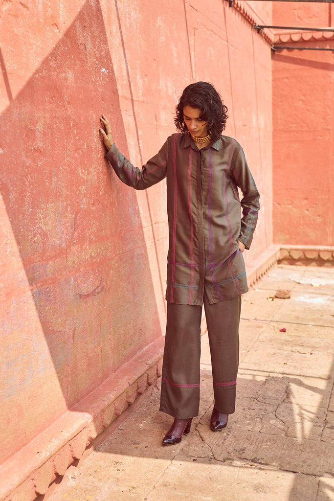 GEOMETRIC EMBROIDERED PANT SET - dash and dot dash and dot