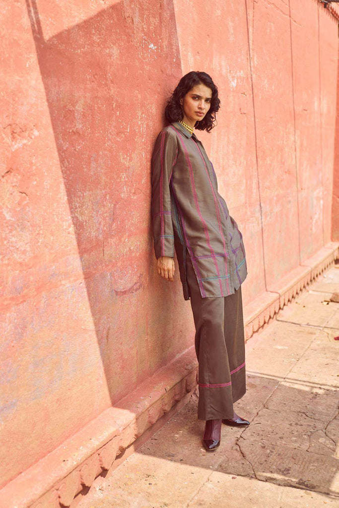 GEOMETRIC EMBROIDERED SHIRT - dash and dot dash and dot