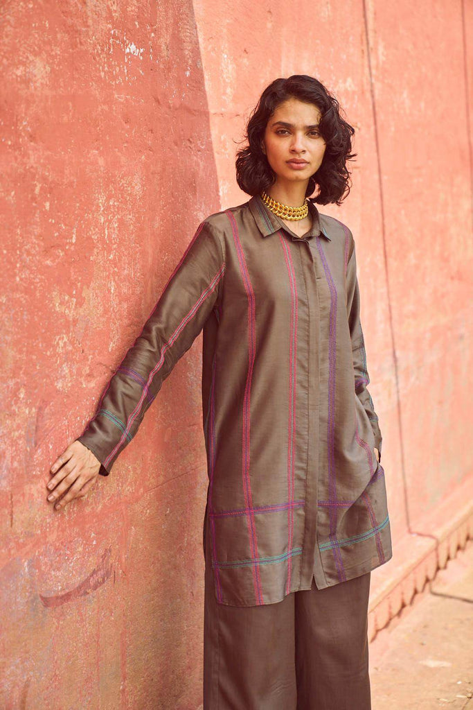 GEOMETRIC EMBROIDERED SHIRT - dash and dot dash and dot