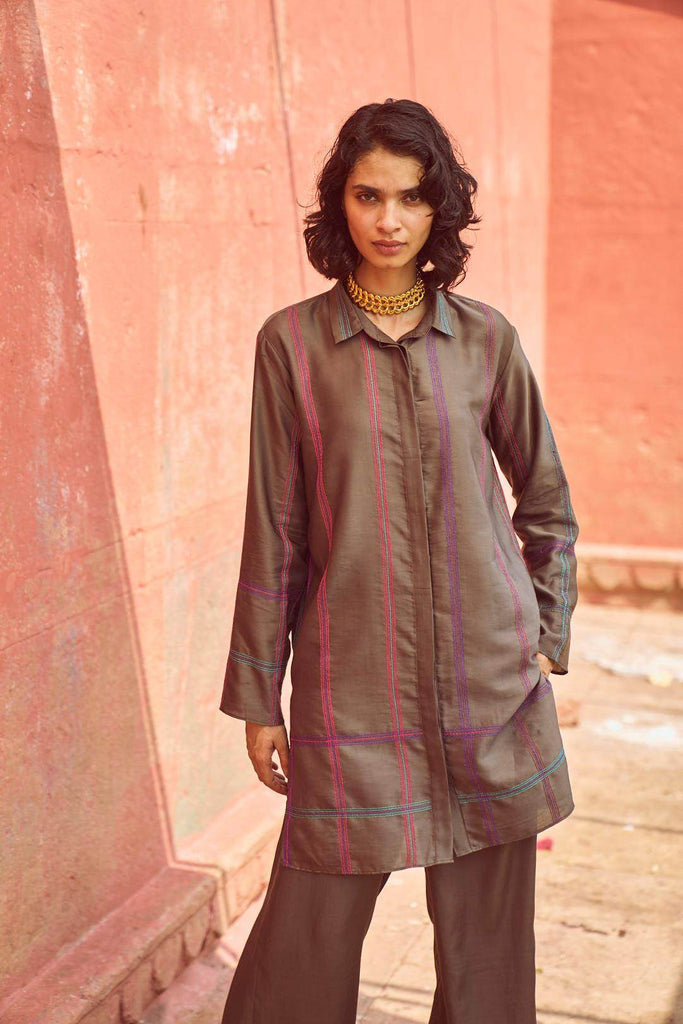 GEOMETRIC EMBROIDERED SHIRT - dash and dot dash and dot