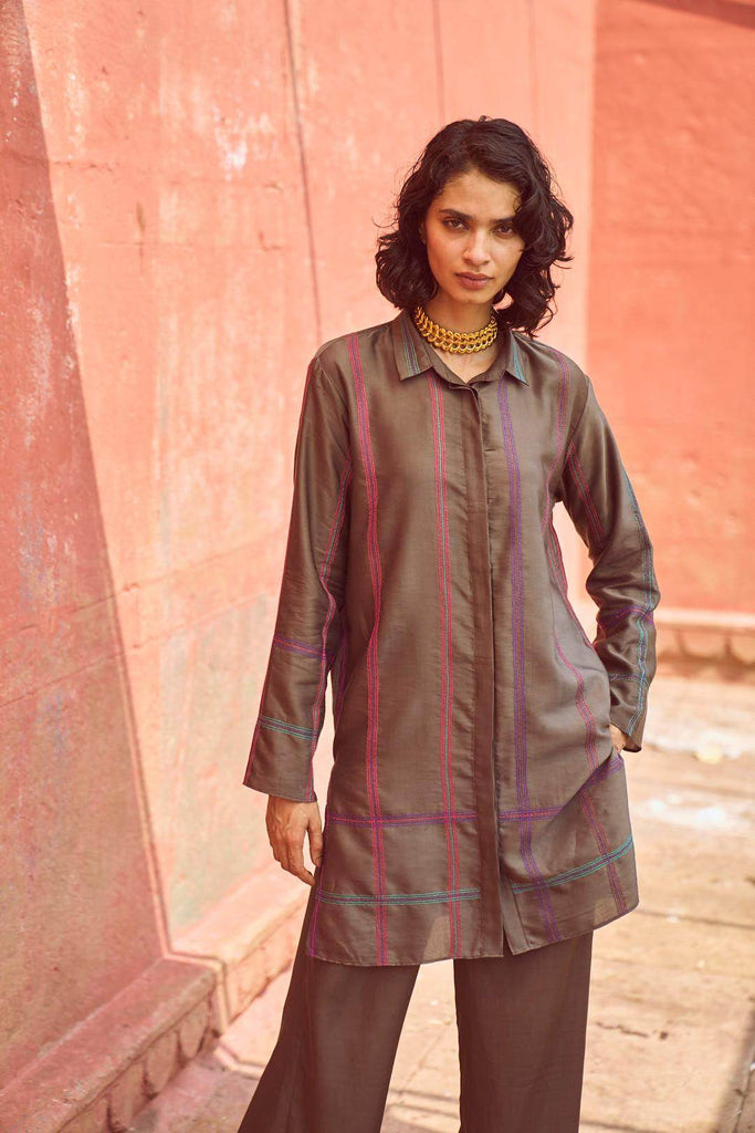 GEOMETRIC EMBROIDERED SHIRT - dash and dot dash and dot