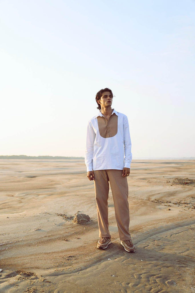 CONTRAST BIB SHIRT - dash and dot dash and dot