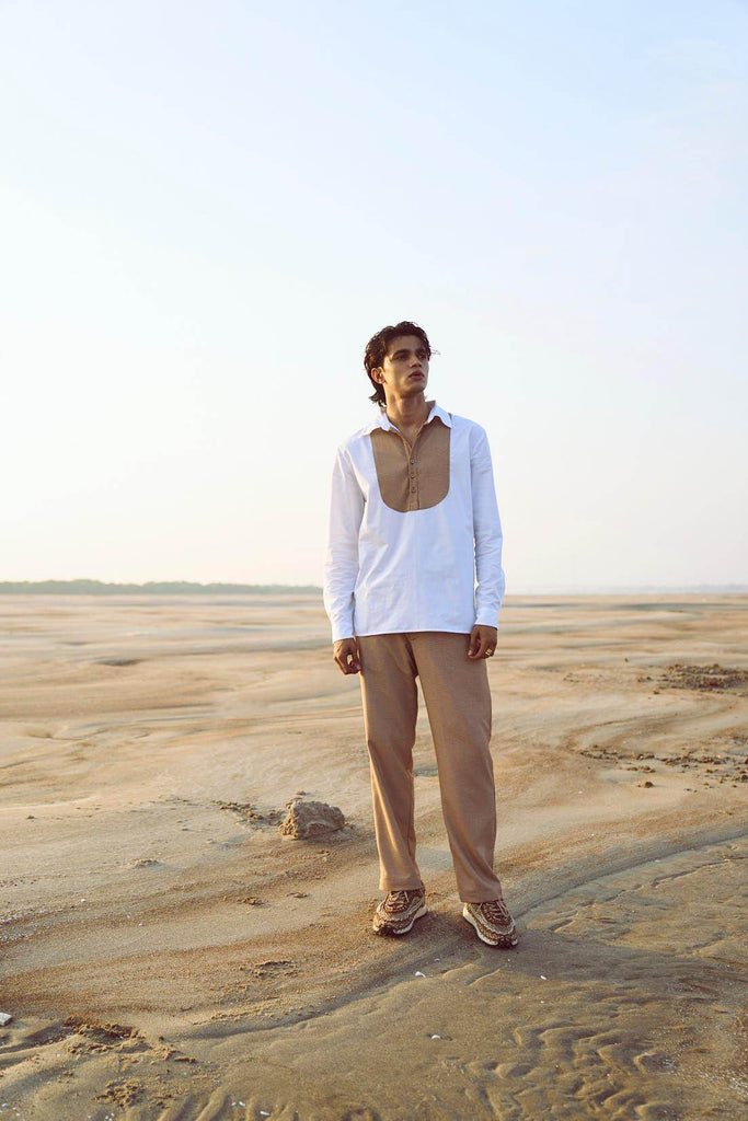 CONTRAST BIB PANT SET - dash and dot dash and dot