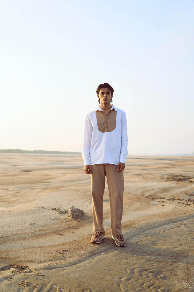 CONTRAST BIB PANT SET - dash and dot dash and dot