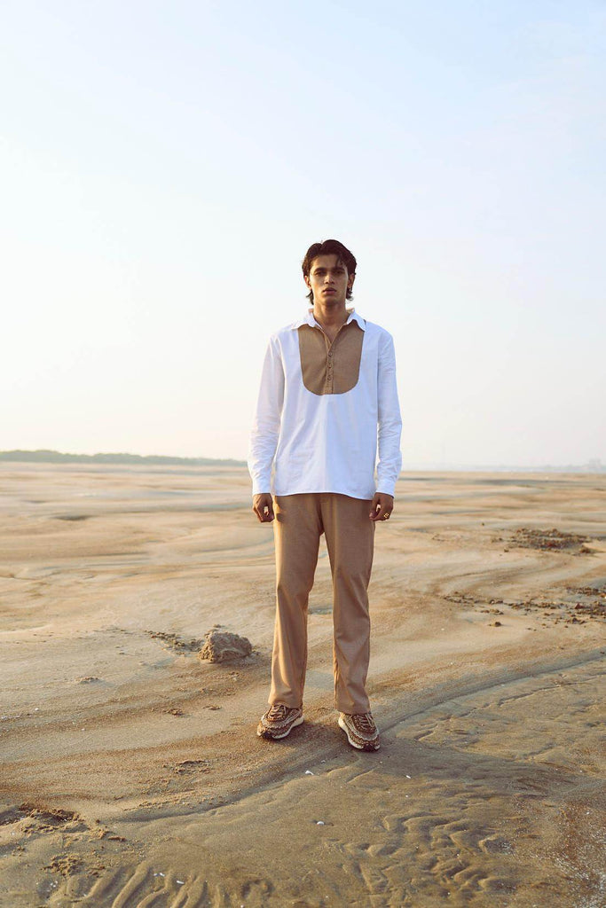 CONTRAST BIB PANT SET - dash and dot dash and dot