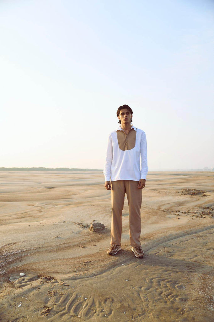 CONTRAST BIB PANT SET - dash and dot dash and dot