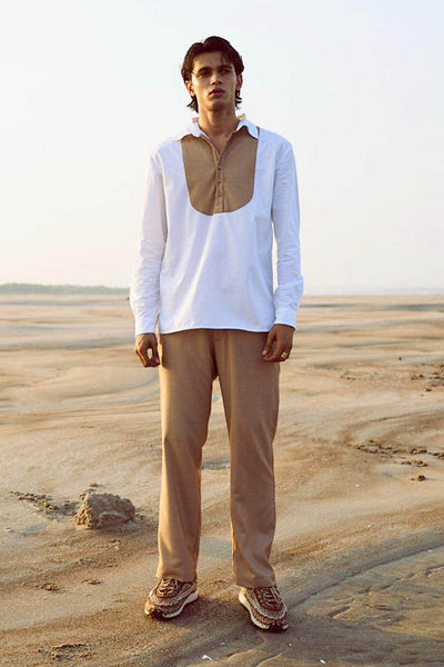 KHAKI TEXTURED PANT - dash and dot