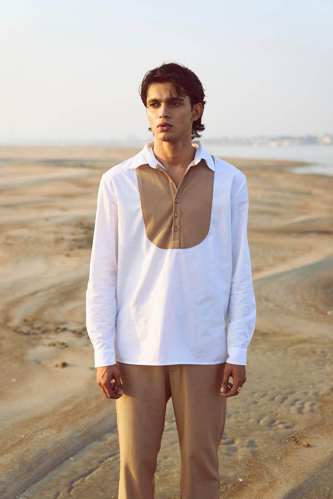 CONTRAST BIB PANT SET - dash and dot