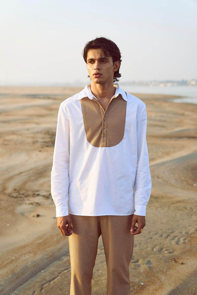 CONTRAST BIB PANT SET - dash and dot dash and dot