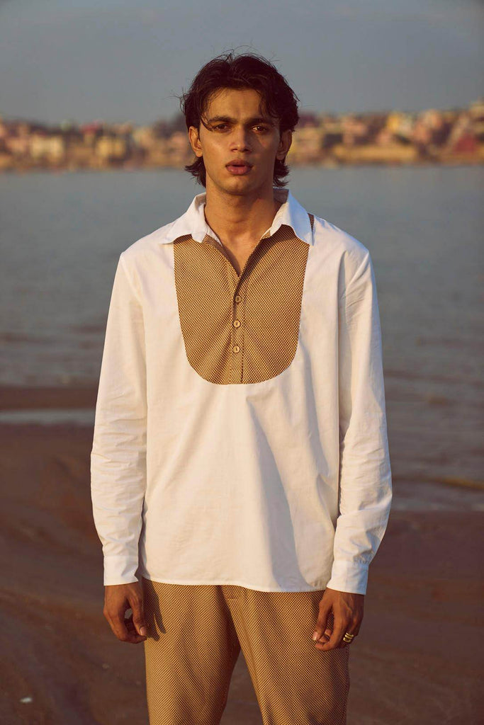 CONTRAST BIB PANT SET - dash and dot dash and dot