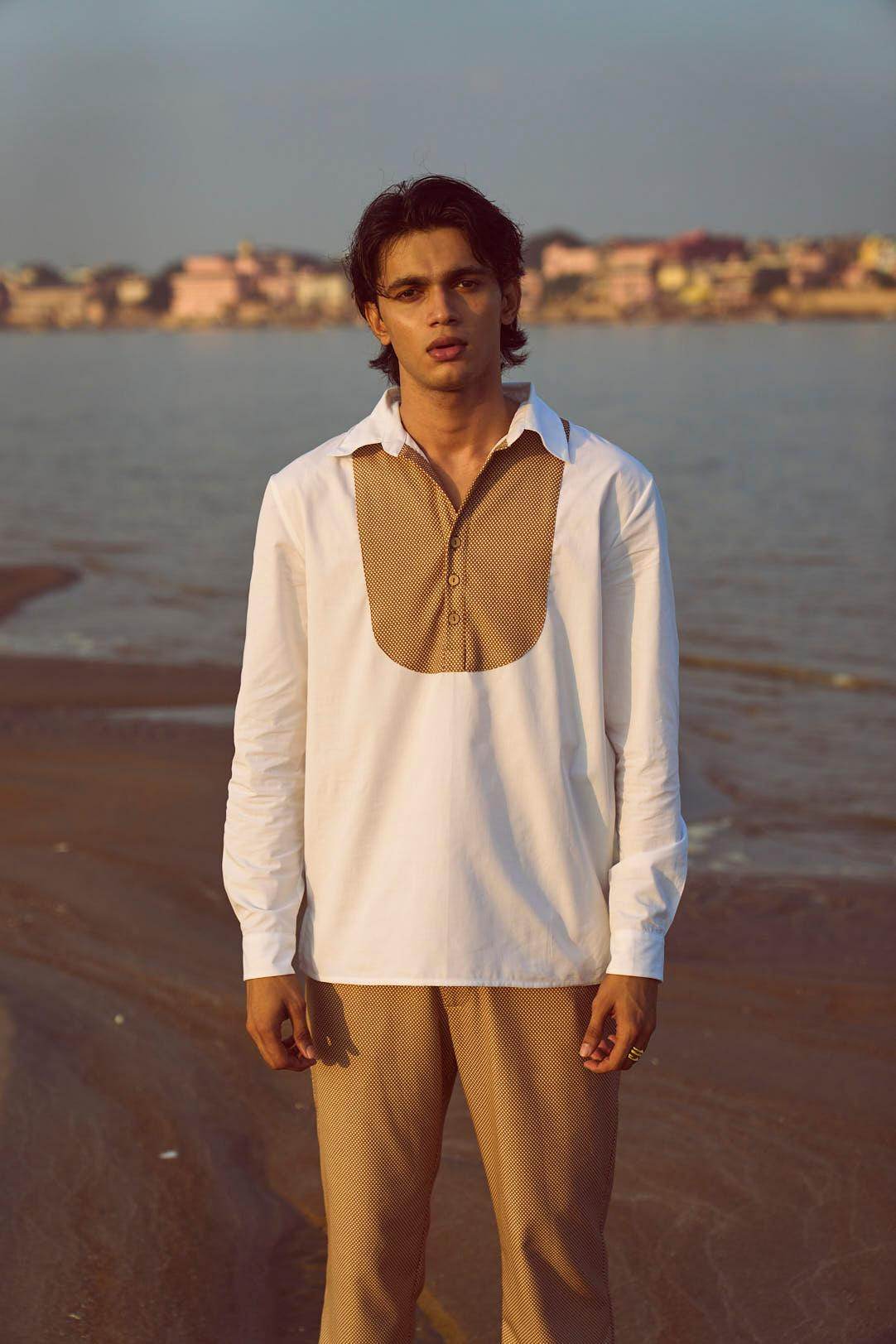 CONTRAST BIB PANT SET - dash and dot