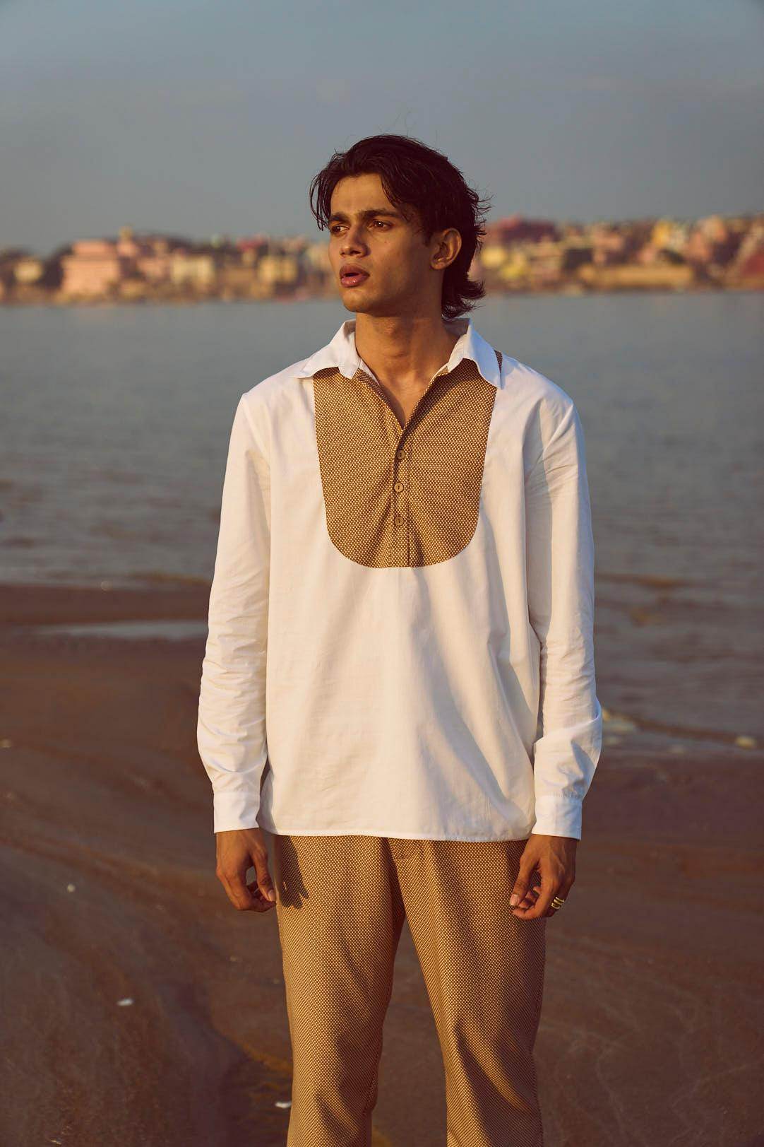 CONTRAST BIB PANT SET - dash and dot