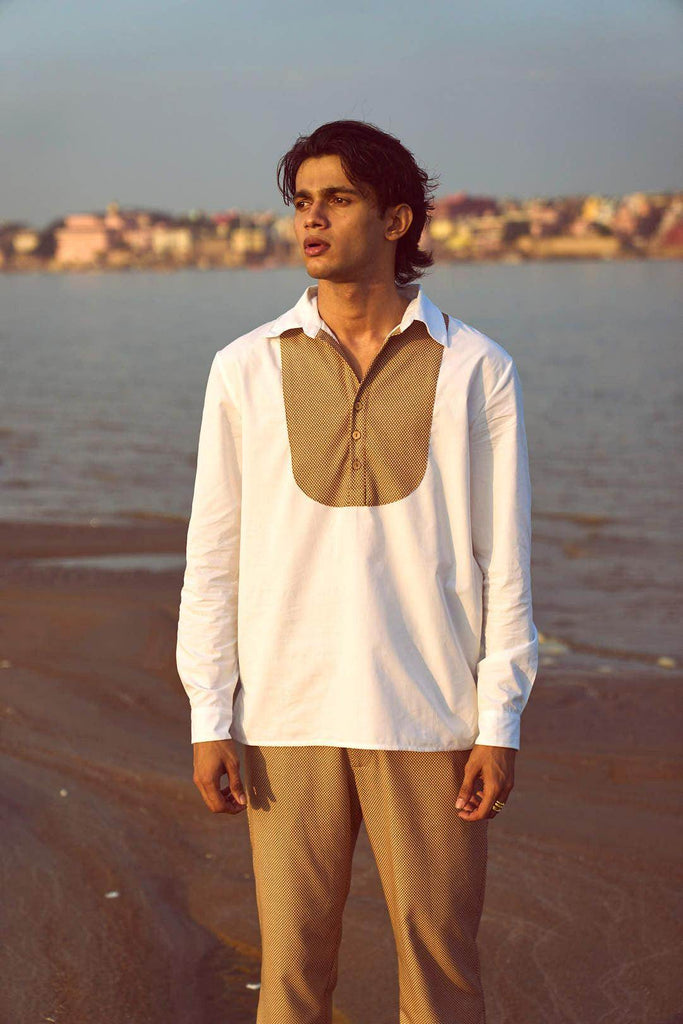 CONTRAST BIB SHIRT - dash and dot dash and dot