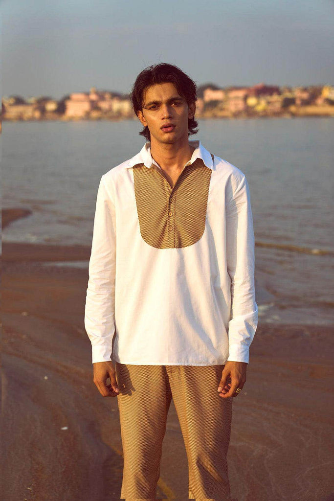 CONTRAST BIB SHIRT - dash and dot dash and dot