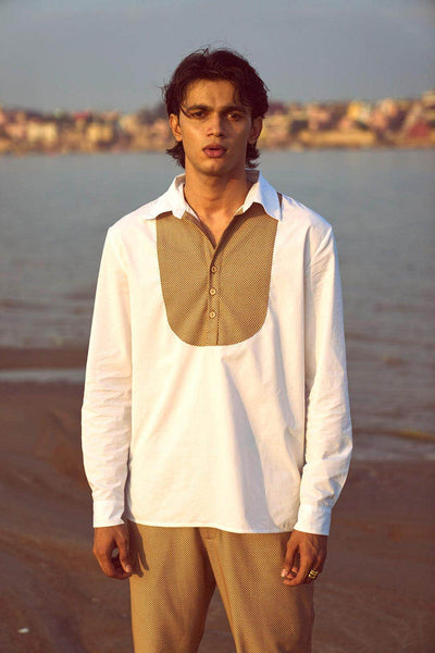 CONTRAST BIB SHIRT - dash and dot