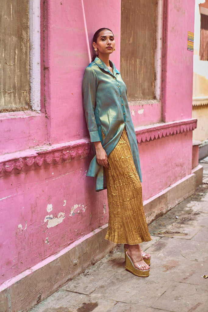 CRUSHED GOLD PANT - dash and dot dash and dot