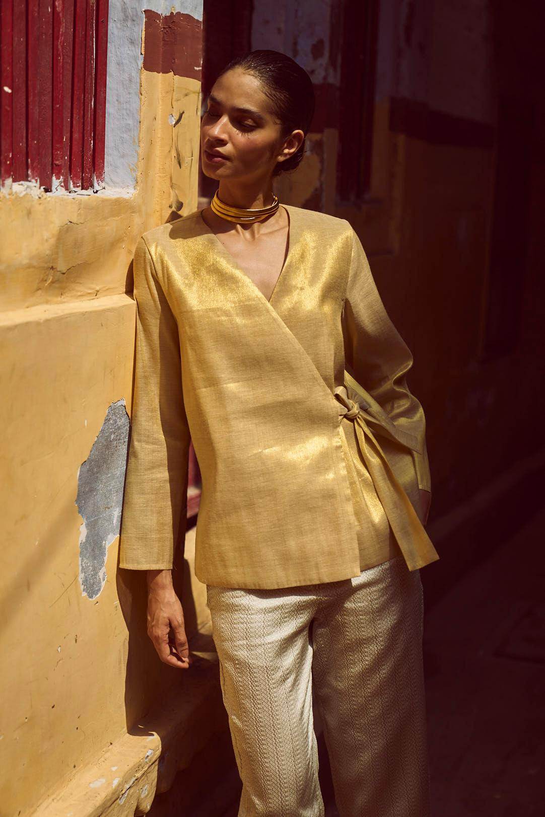 SHIMMER WRAP TOP - dash and dot