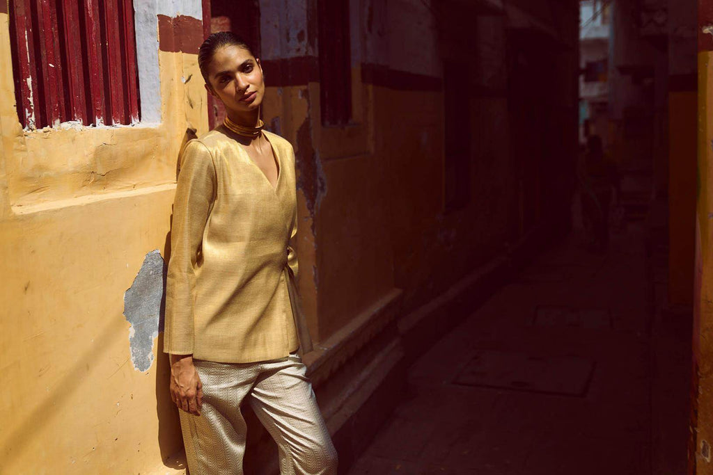 SHIMMER WRAP TOP - dash and dot dash and dot