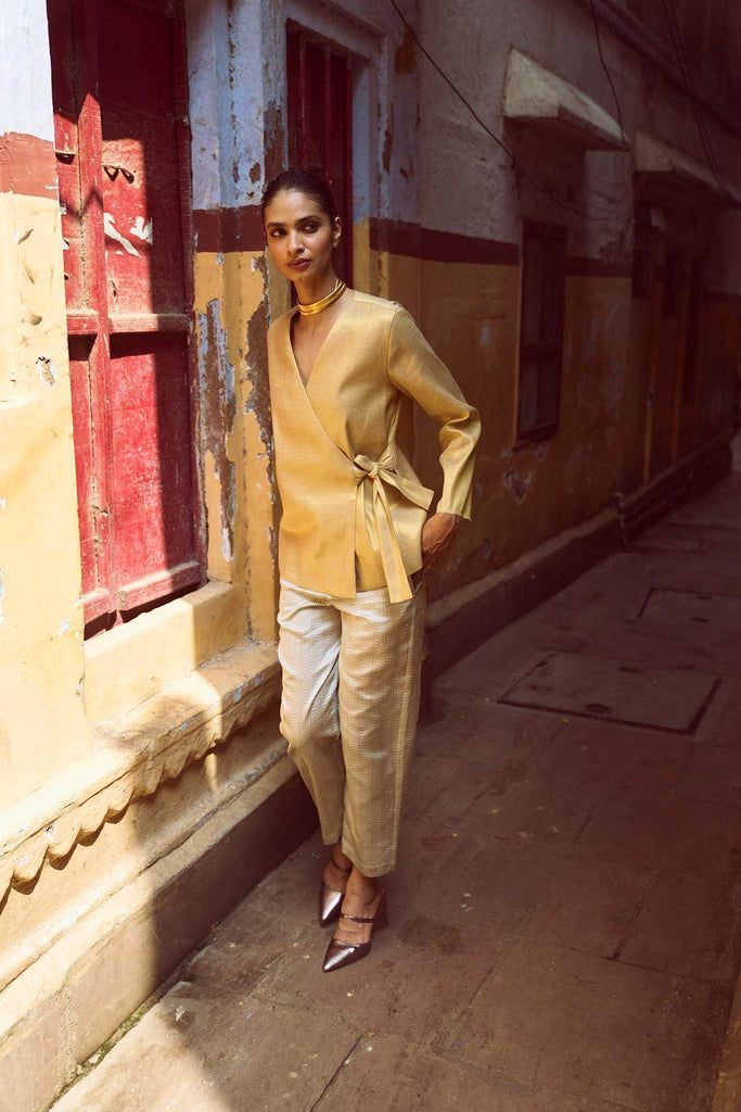 SHIMMER WRAP TOP - dash and dot dash and dot