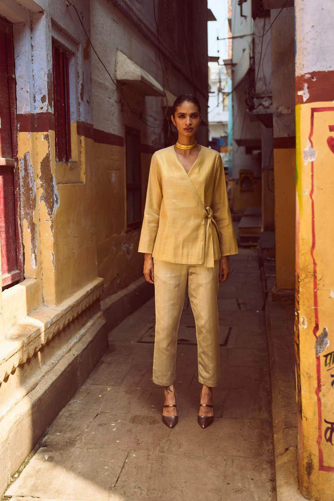 SHIMMER WRAP TOP - dash and dot