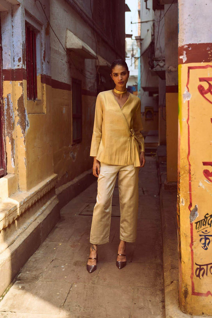 SHIMMER WRAP TOP - dash and dot dash and dot