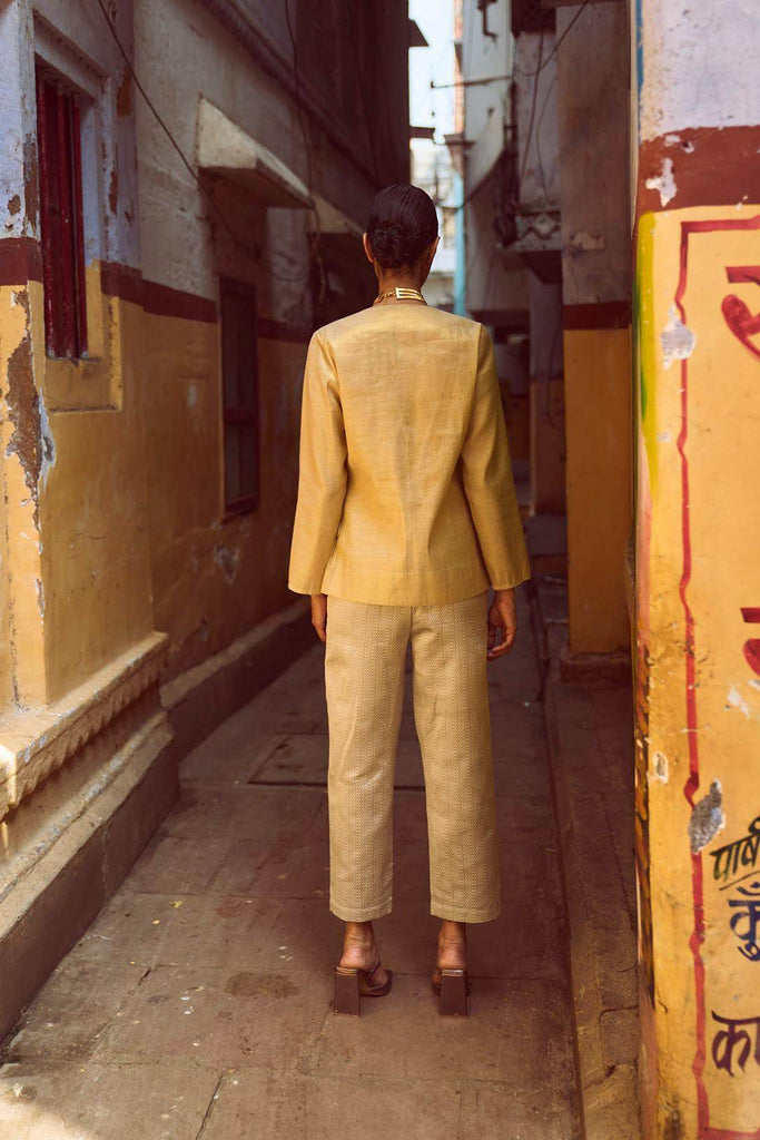 SHIMMER WRAP TOP & BROCADE PANT SET - dash and dot dash and dot